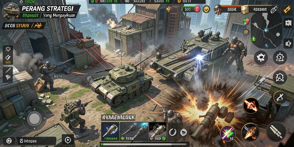 Tampilan menarik dari gameplay strategis di 555ZK.