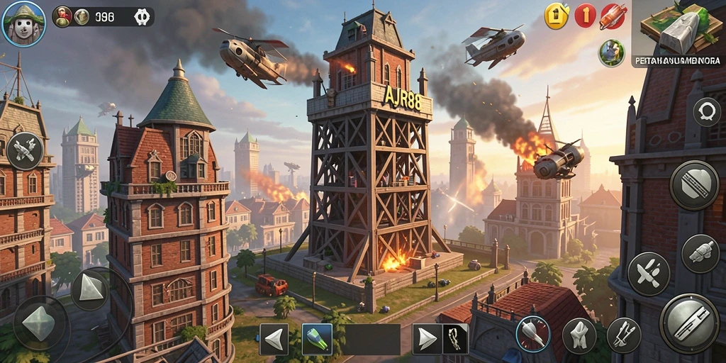 Gameplay intens dengan menara pertahanan yang strategis.