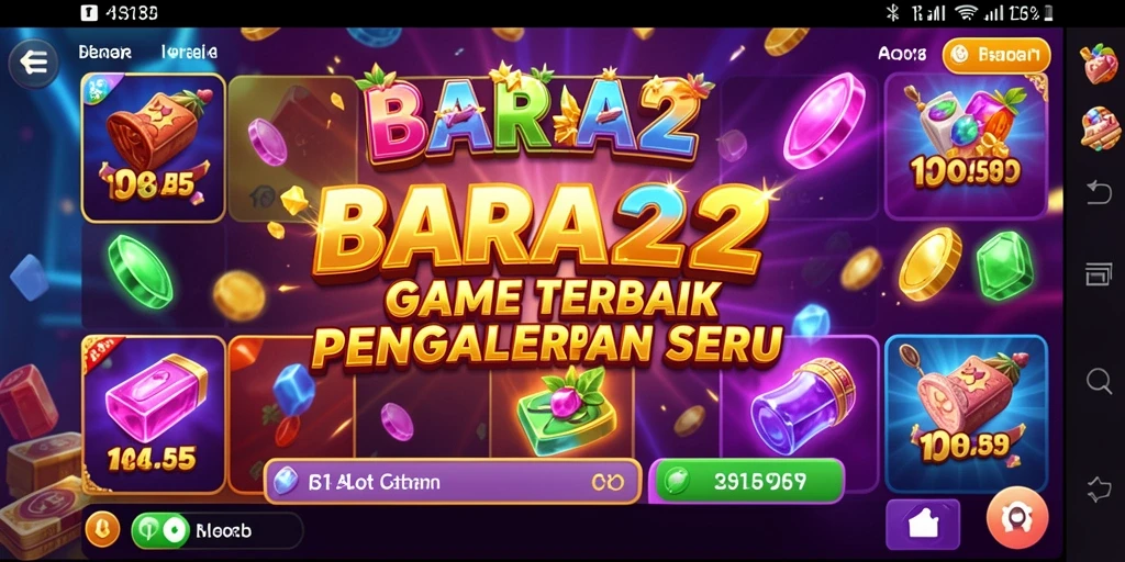 Screenshot gameplay BARA22 menampilkan tampilan menarik dan fitur bonus.