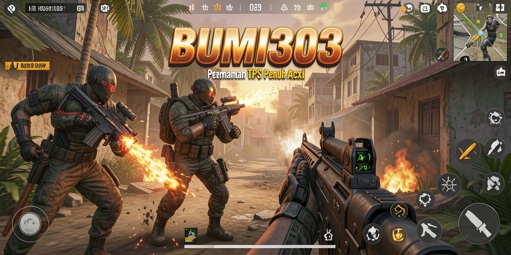 Tampilan seru dari gameplay intens di BUMI303.