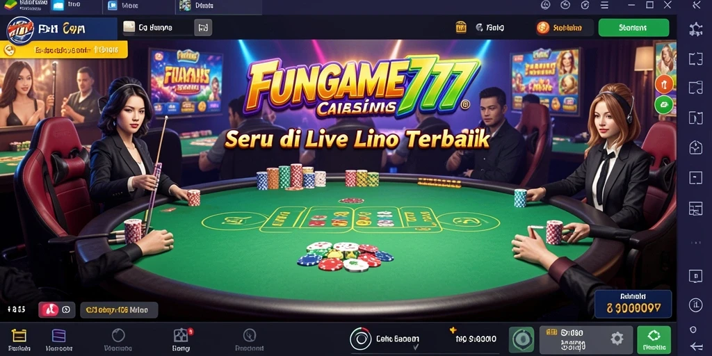 Tampilan gameplay Live Casino FUNGAME777 yang mendebarkan dan interaktif.