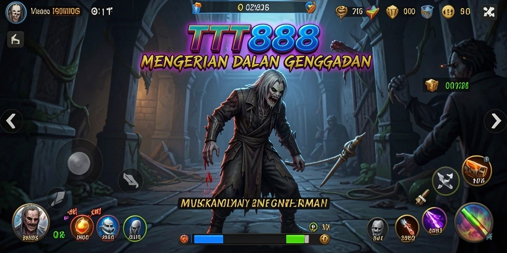 Tampilan gameplay menakutkan dari TTT888 dengan makhluk menyeramkan.
