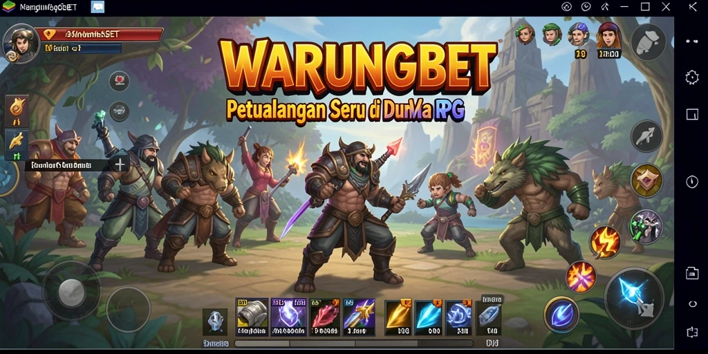 Screenshot gameplay WARUNGBET dengan aksi petualangan RPG yang menegangkan.